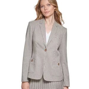 Tommy Hilfiger Check Blazer pattern Tan White Black Small